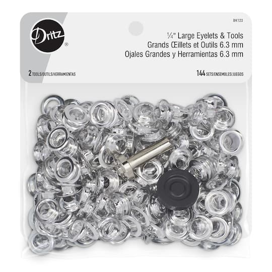 Dritz&#xAE; Silver Large Eyelets &#x26; Tools, 1/4&#x22;